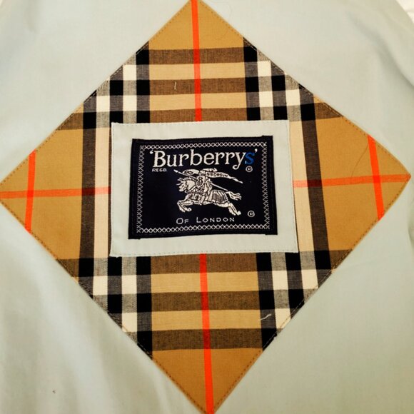 BURBERRYS X-LONG COTTON BLEND TRENCH COAT - LIGHT SAGE GREEN - - Picture 11 of 14